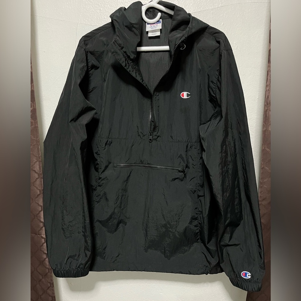 Champion Packable Pullover Black Lightweight Nylo… - image 1